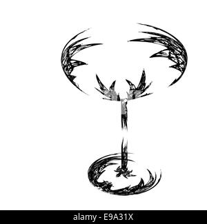 Stilizzato e bicchiere di vino per anomalia Foto Stock