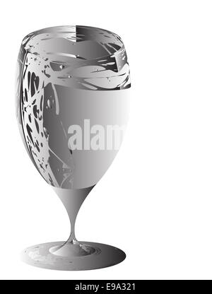 Stilizzato e bicchiere di vino per anomalia Foto Stock
