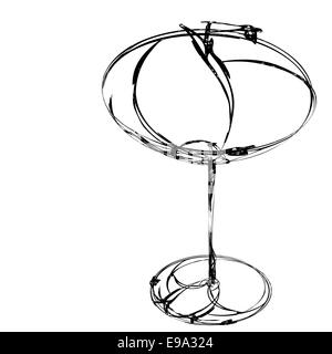 Stilizzato e bicchiere di vino per anomalia Foto Stock