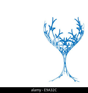 Stilizzato e bicchiere di vino per anomalia Foto Stock