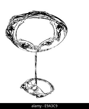 Stilizzato e bicchiere di vino per anomalia Foto Stock