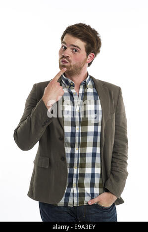 Considerato giovane uomo Foto Stock