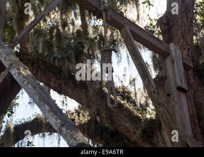 Città vecchia patibolo e cappio in Florida Foto Stock