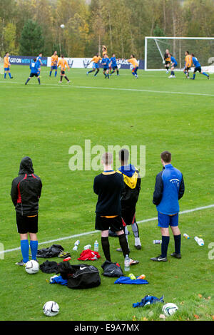 Gli studenti football match all Università di Warwick, Regno Unito Foto Stock