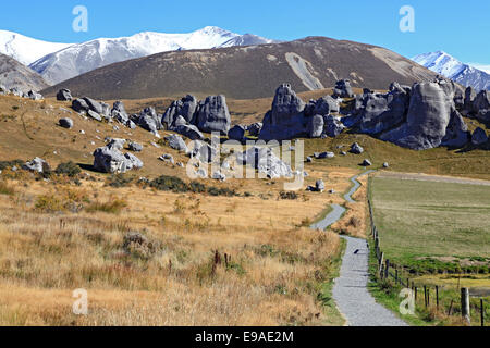 La collina del castello della Nuova Zelanda Foto Stock