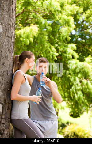 Gli amanti dopo la palestra Foto Stock