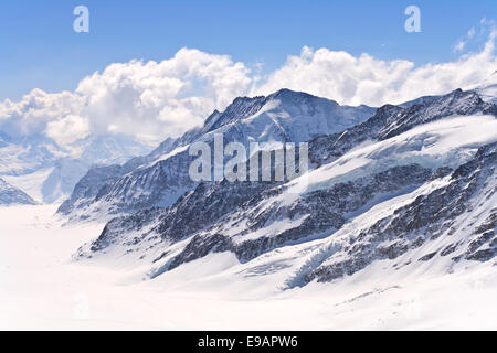 Aletsch ghiacciaio delle Alpi della Svizzera Foto Stock