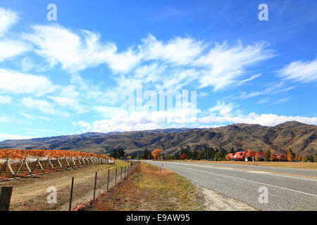 Lungo la strada che si allunga Foto Stock