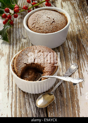 Souffles al cioccolato Foto Stock