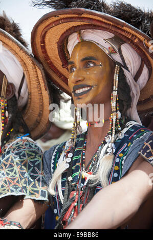 Wodaabe Peul alla cura Salée festival in Niger Foto Stock