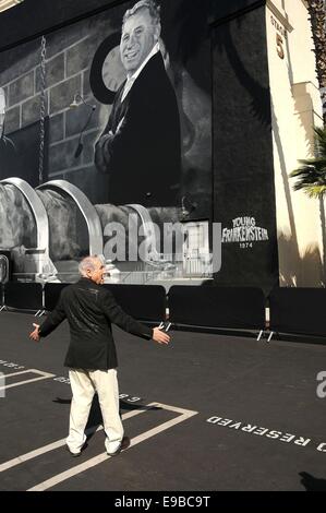 Los Angeles, California, USA. 23 ott 2014. Oct 23, 2014 - Los Angeles, California, Stati Uniti d'America - regista Mel brooks, presso la "giovane Frankenstein quarantesimo anniversario" tenutosi il ventesimo secolo Fox Studios Lot. Credito: Paolo Fenton/ZUMA filo/Alamy Live News Foto Stock