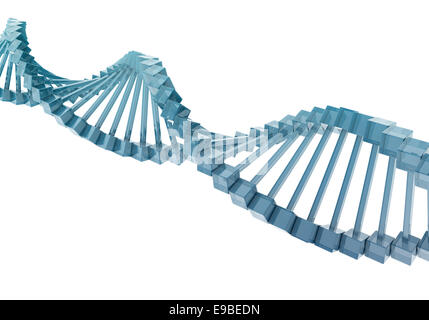 Vetro modello di DNA isolato su sfondo bianco. Foto Stock