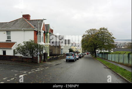 Unità Cwmdonkin, Swansea affacciato verso Mumbles Foto Stock