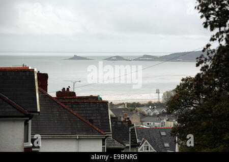 Unità Cwmdonkin, Swansea affacciato verso Mumbles Foto Stock