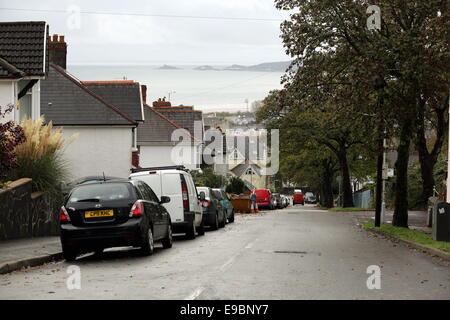 Unità Cwmdonkin, Swansea affacciato verso Mumbles Foto Stock