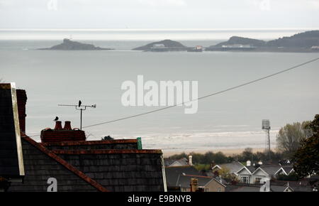 Unità Cwmdonkin, Swansea affacciato verso Mumbles Foto Stock