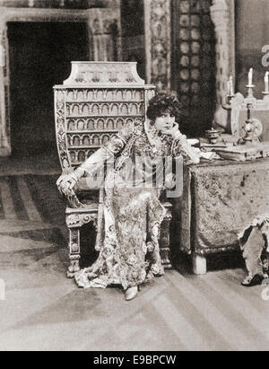 Sarah Bernhardt, 1844 - 1923. Tappa francese e presto attrice cinematografica. Foto Stock