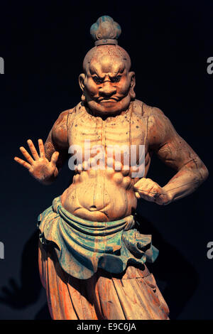 Giappone, woodmade Kongorikishi statua, muscolare, custodi del Buddha, 13 secolo Foto Stock