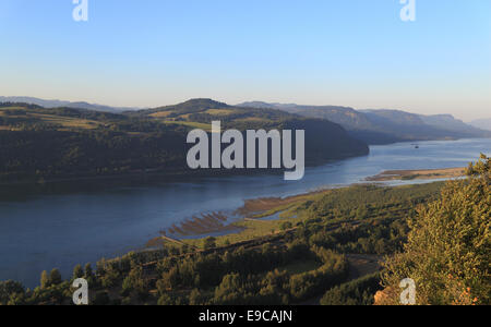Una vista del fiume Columbia Gorge da Crown Point, un promontorio situato lungo lo storico fiume Columbia autostrada, Oregon. Foto Stock