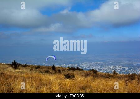 Parapendio lancio al Monte Vitosha vicino Sofia,Bulgaria Foto Stock