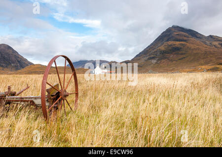 Camasunary, una posizione remota vicino Elgol sull'Isola di Skye. I colori autunnali nel paesaggio di brughiera. Foto Stock