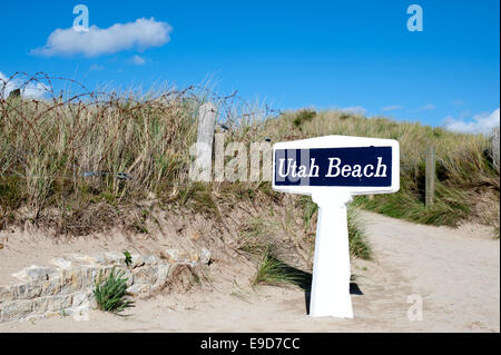 Utah Beach è una delle cinque spiagge dello sbarco in Normandia sbarchi il 6 giugno 1944, durante la Seconda Guerra Mondiale. Utah si trova su t Foto Stock