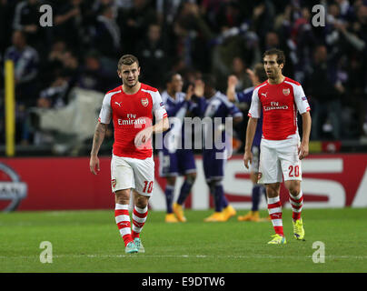 Ottobre 22, 2014 - Anderlecht, Regno Unito - dell'Arsenal Jack Wilshere guarda sconsolato dopo aver 1-0 verso il basso..- la UEFA Champions League - RSC Anderlecht vs Arsenal - Constant Vanden Stock Stadium - Belgio - 22 Ottobre 2014 - Picture David Klein/Sportimage. Foto Stock