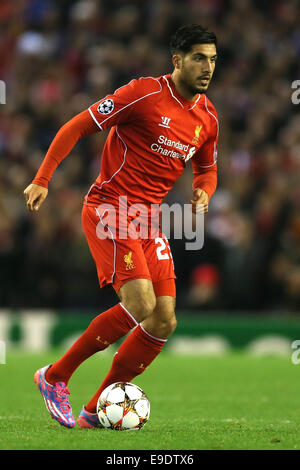 Liverpool, Regno Unito. 22 ottobre, 2014. Emre può di Loiverpool - UEFA Champions League GRUPPO B - Liverpool vs Real Madrid - Anfield Stadium - Liverpool - Inghilterra - 22 Ottobre 2014 - Picture Simon Bellis/Sportimage. © csm/Alamy Live News Foto Stock