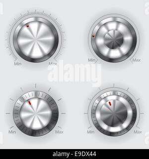 Cool metallico controller di volume con diversi disegni Foto Stock