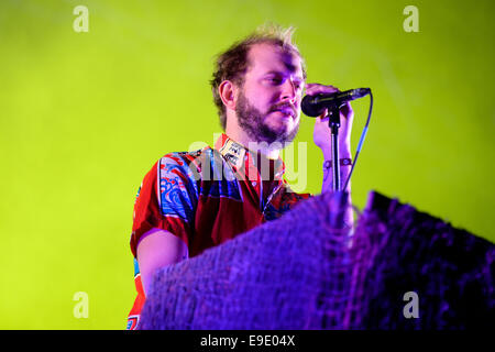 Barcellona - 30 Maggio: Vulcano coro (American indie rock band dal Wisconsin) Prestazioni a Heineken Suono di primavera 2014. Foto Stock