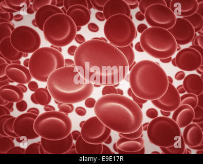Le cellule rosse del sangue. Alta risoluzione 3D render Foto Stock