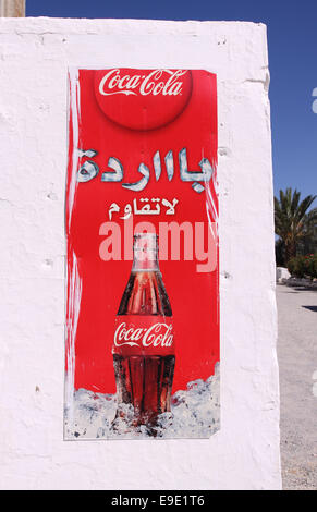 Coca Cola pubblicità segno in Marocco in Nord Africa Foto Stock