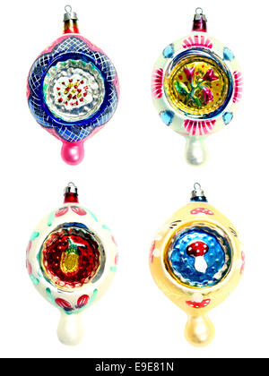 Un gruppo di isolati dello stile retrò, Addobbi Natale Foto Stock