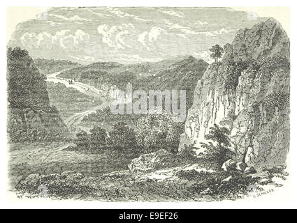 Pagina 165 dell'opera di Mulhall del 1878 probabilmente raffigura la strada da Valparaiso a Santiago, Cile. L'immagine o la mappa fornisce informazioni sul percorso di trasporto tra queste due città significative del Cile durante la fine del XIX secolo. Foto Stock