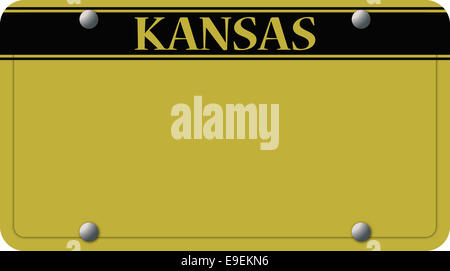 Una licenza di Kansas il design della piastra isolata su uno sfondo bianco Foto Stock