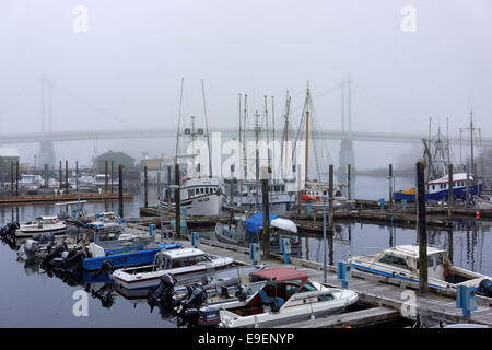 Barche da pesca al dock di Sitka Harbour, Alaska, STATI UNITI D'AMERICA Foto Stock