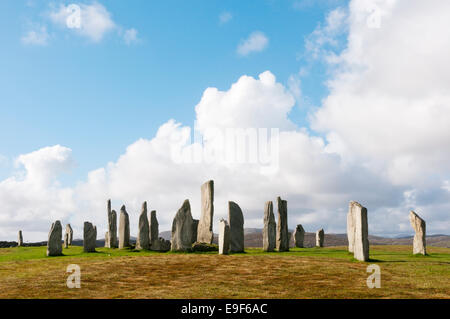 Callanish ho cerchio di pietra e avenue sull isola di Lewis nelle Ebridi Esterne, Scozia. Foto Stock