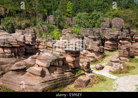 Redstone scenario della foresta di Zhangjiajie , provincia di Hunan Foto Stock