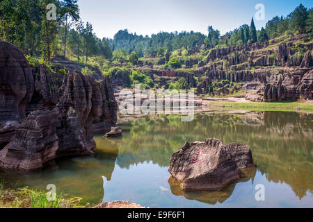 Redstone scenario della foresta di Zhangjiajie , provincia di Hunan Foto Stock