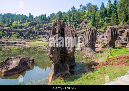 Redstone scenario della foresta di Zhangjiajie , provincia di Hunan Foto Stock