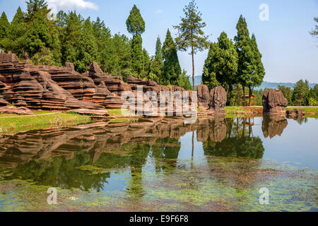 Redstone scenario della foresta di Zhangjiajie , provincia di Hunan Foto Stock