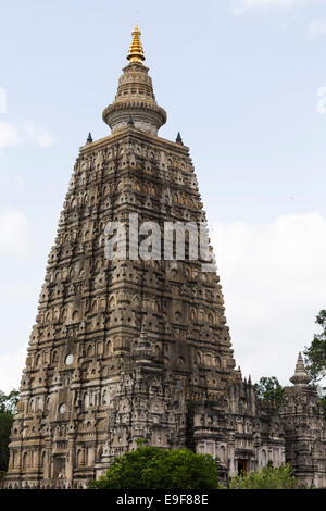 Tempio di Mahabodhi, Bodhgaya,, Bihar, in India Foto Stock