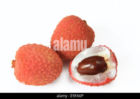 Mature lychee frutti (Litchi chinensis) Foto Stock