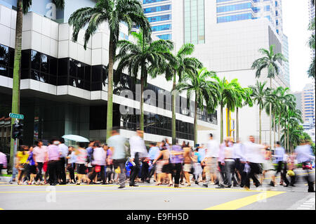 Ora di punta in Singapore Foto Stock