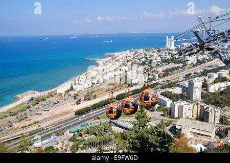 Israele Haifa, la Stella Maris stazione della funivia Foto Stock