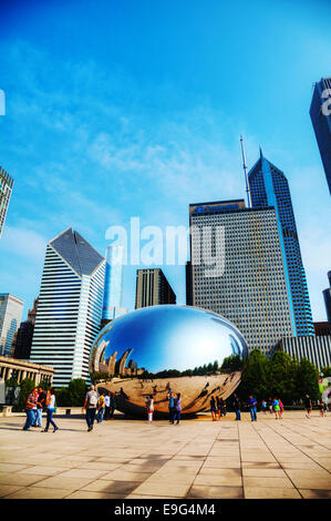 Cloud Gate scultura in Millenium Park Foto Stock