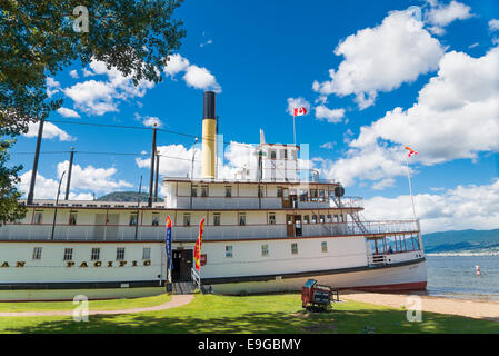 Stern wheeler, SS Sicamous, Penticton, Okanagan Valley, British Columbia, Canada Foto Stock