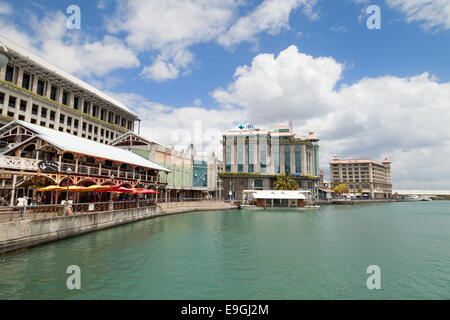 Il moderno Caudan Waterfront area, Port Louis, Maurizio Foto Stock