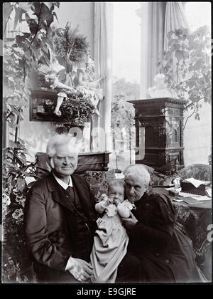 Bjørnson Bjørnstjerne og Karoline på besøk hos Giacobbe Hegel, ca 1902 Foto Stock