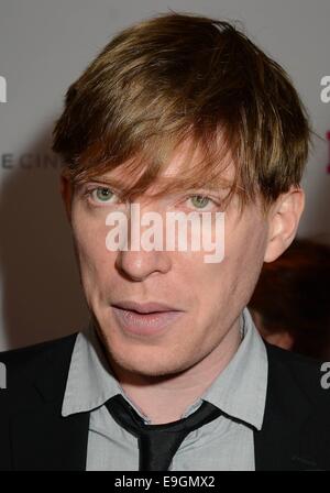 Premiere irlandese di Frank presso il faro Cinema... Dotato di: Domhnall Gleeson dove: Dublino, Irlanda quando: 24 Apr 2014 Foto Stock